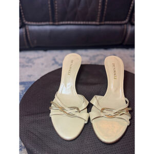 BRUNO MAGLI | Beige Gold Leather Heeled Sandals Size 10